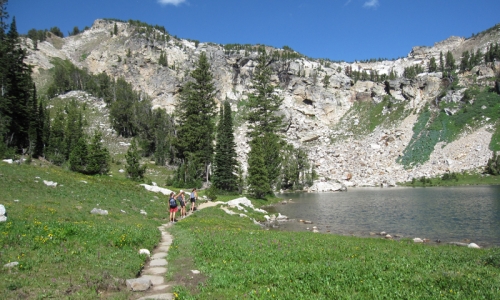 Holly Lake Paintbrush Canyon Hiking Trail Grand Teton National Park Wyoming