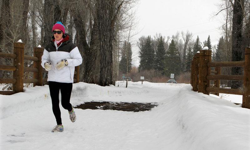 Running along Jackson Hole Pathways