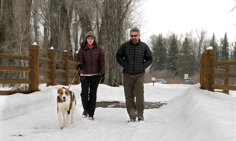 Walking along Jackson Hole Pathways