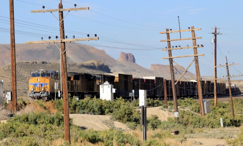 Train going through Rock Springs Wyoming