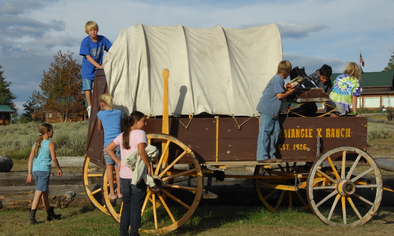 Wagon Ride Grand Teton Jackson Wyoming Kids Family